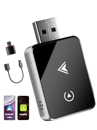 Wireless Adapter 2-in-1 für CarPlay/Android Auto, PARPAT Umwandlung von Kabelgebunden zu Kabellos mit USB/Type-C, Stabile Verbindung und Keine Verzögerung, Kompatibel mit iPhone/Android