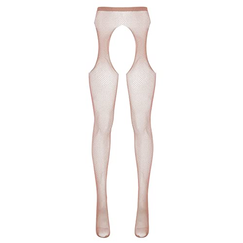 Womens High Waist Fishnet Tights Suspenders Pantyhose Stretchy Thigh High Stockings3