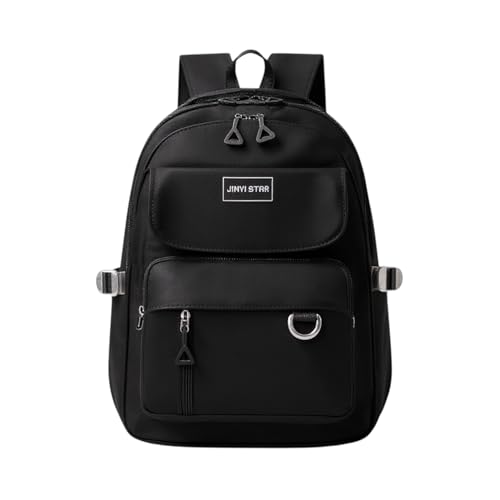 Mochila Escolar Feminina com Compartimentos, Abertura Geladeira reforçada e acolchoada e compartimento para notebook(Preto)