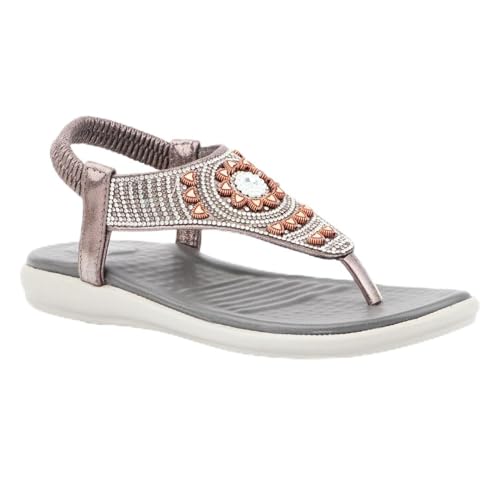Image of Medifeet Elegance Beadwork Slingback Sandals for Women with Plush Cushion Footbed