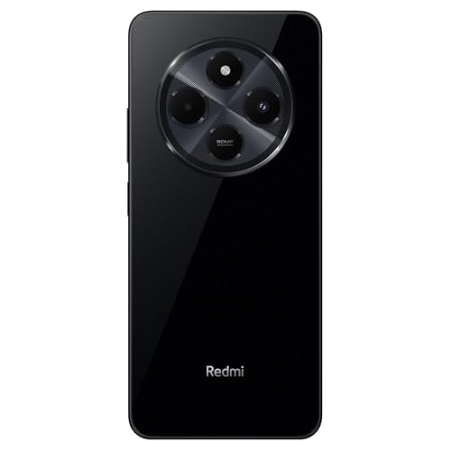 Parte trasera del Xiaomi Redmi 14C en color negro, mostrando las cámaras y logotipo Redmi