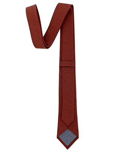 Image of Kebocis Mens Solid Color Cotton Necktie for Men