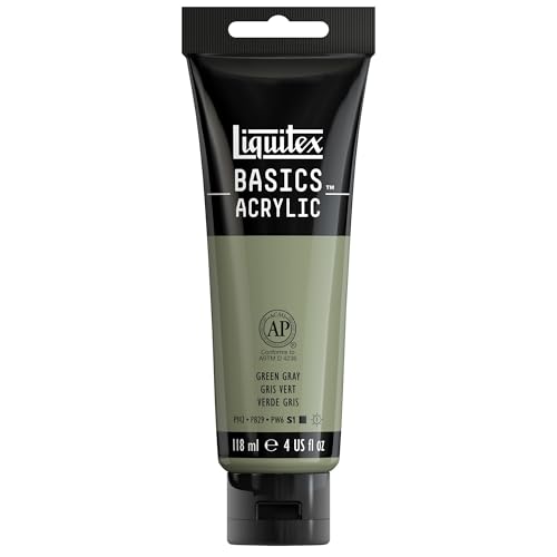 Liquitex BASICS Acrylic Paint, 118ml (4-oz) Tube, Green Gray