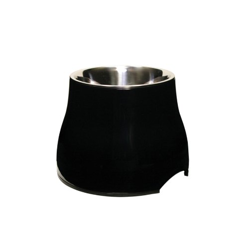 Dogit Elevated Dog Bowl, Stainless Steel Food & Water Dish for Large Dogs, Small, Black, Model:73744