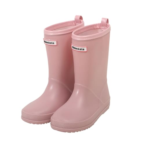 Kids Rain Boots Boys Girls Solid Color Simple Waterproof Anti-Slip Unisex Lightweight Mid-calf Boots Rainboot Shoes