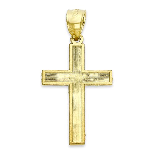 Solid Gold Cross Pendant in 10k or 14k, Religious Jewelry for Baptism3