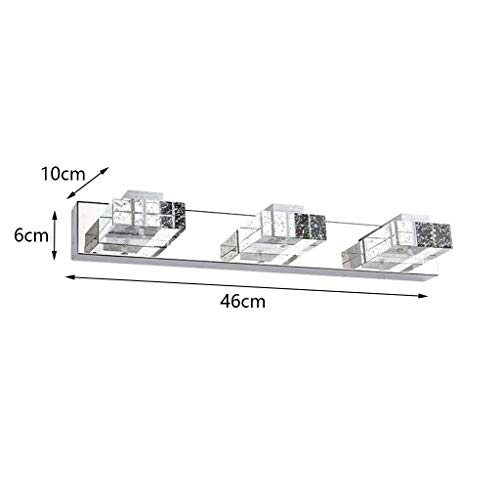 Applique bain décor LED cristal 46cm pour miroir toilette étanche à l'humidité