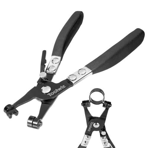Toolwiz Horse Clamp Pliers for Automotive Use - Hose Band Pliers, Installation and Removal Tool, Hose Clip Pliers for Swivel Flat-Band Clamps (Black) ASP-02