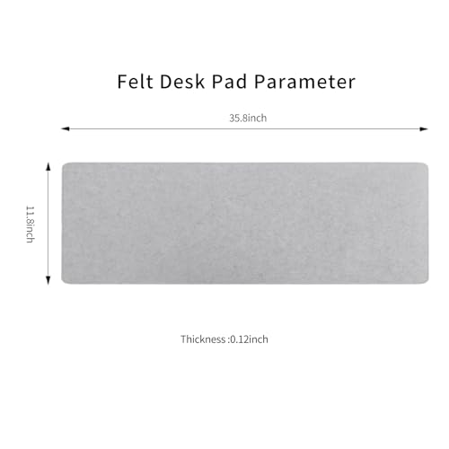 Image of DawnTrees Grey Felt Desk Pad, Extra Large Keyboard Mat, Mouse Pad, Grey Computer XL Desk Pad, Office Felt Pad Mat (Light Gray)