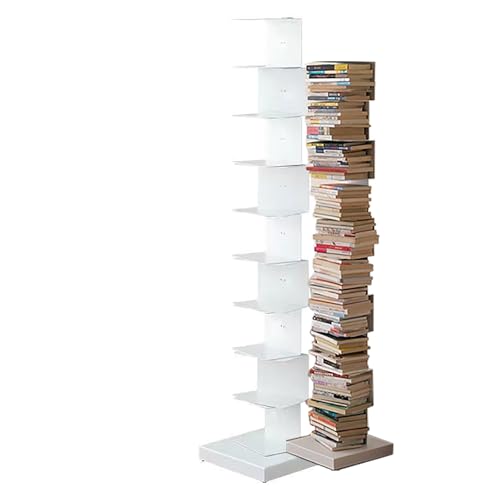 WHRAOY Estantería Vertical Tipo Torre (5/6/8/9 Niveles), Organizador De Suelo, Gran Capacidad De Carga Y Fácil Instalación, para Grandes Cantidades De Plantas Y Adornos.,9 Tier,White