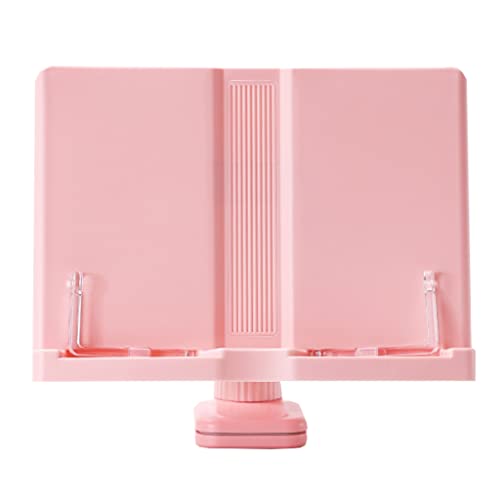 クランプ付きブックスタンド、デスク用ハンズフリーブックホルダー、クックブックホルダースタンド、読書用教科書ページホルダー、ノートパソコンスタンド高さ調節可能、学生用(カラー:/ブルー) (/ピンク)
