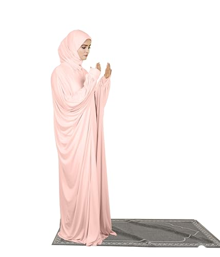 Image of Mehar Namazi Muslim Prayer Dress for Women |Modest Islamic Namaz Dress with Hijab | Soft Strechable Fabric Zunaira Farasha Namaz Outfit