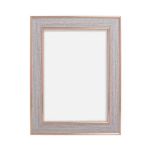 Image of GOLDEN PEACOCK Set of 2 5x7 Inch Photo Frames - Elegant Grey & Gold Finish | Decorative Tabletop & Wall Hanging Picture Frames for Home, Office & Gifting