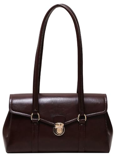 Vintage Vegan Leather Shoulder Bags for Women Small Tote Purse Ladies Trendy Handbags Top Handle Satchels 2025