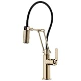 Brizo 63244LF-GL Litze Articulating Faucet with Industrial Handle In Luxe Gold