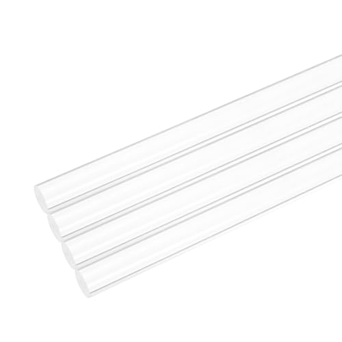 Image of MECCANIXITY 4pcs Acrylic Round Rods 9 /16 inch x 8 inch Clear Acrylic Dowel Rods Sticks Plastic Sticks Strip for DIY Crafts Lighting Gardening Decoration - 15mm x 200mm