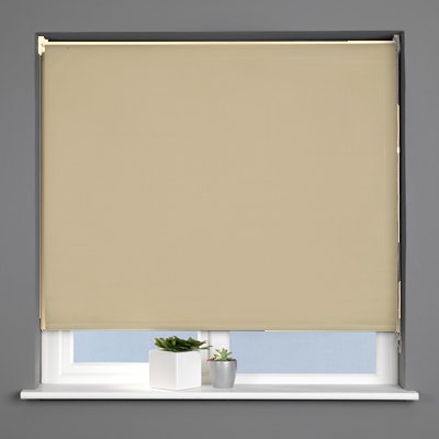 Sunlover Plain Straight Edge Roller Blind, Sand, W120cm