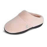 isotoner Women's Classic Clog Slippers with Memory Foam Comfort and Non-slip Sole Slipper, Evening Sand, 8.5-9