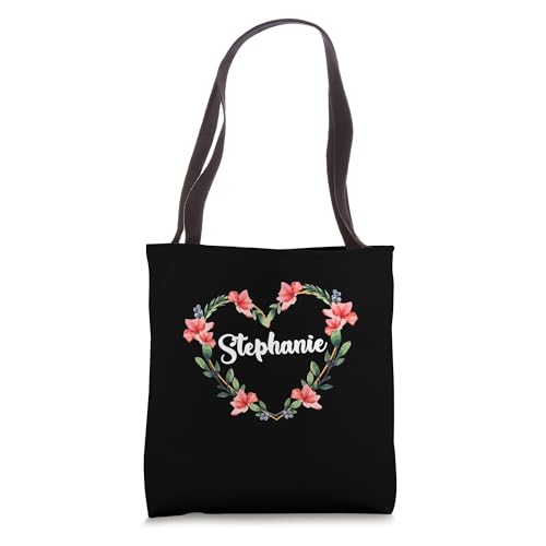 Bolsa Tote personalizada Stephanie Flower Heart miniatura 1