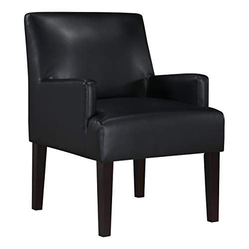 Sillón Clásico Negro Cuero Sintético