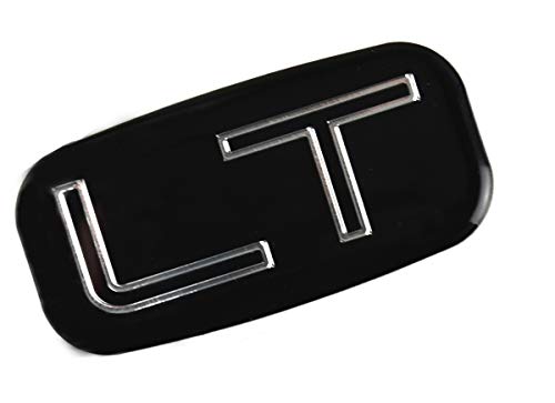 Image of 1x LT Nameplate Emblem 3D Badge Replacement for 99-07 15036136 Chevrolet Silverado Suburban Tahoe Chevy GM (Chrome /Black)