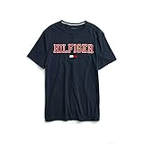 Tommy Hilfiger Men's Adaptive T Shirt with Magnetic-Buttons at Shoulders, Navy Blazer, Large