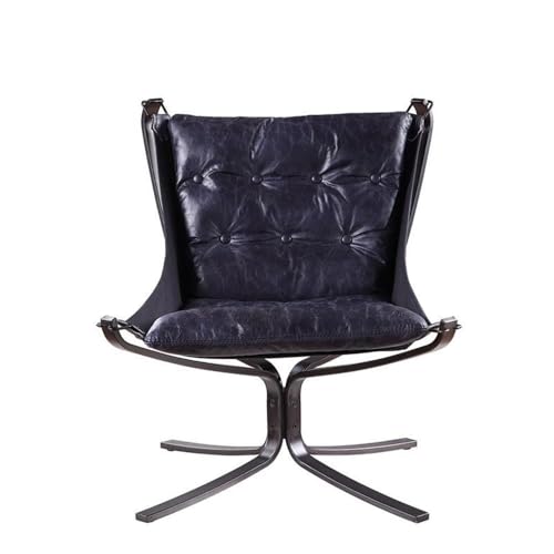 Sillón Tufted Cuero Vintage Azul miniatura 3