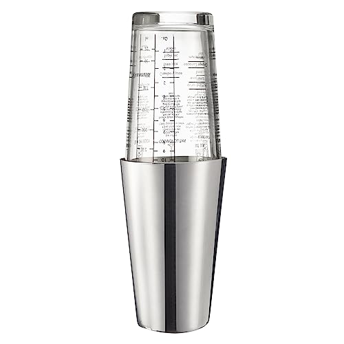 Westmark Boston Shaker Boogie – Cocktail Shaker mit Skala, professioneller Cocktail-Mixer, Bar Zubehör, inkl. Rezepte zum Mixen von Margarita und mehr – Edelstahl, 350 ml