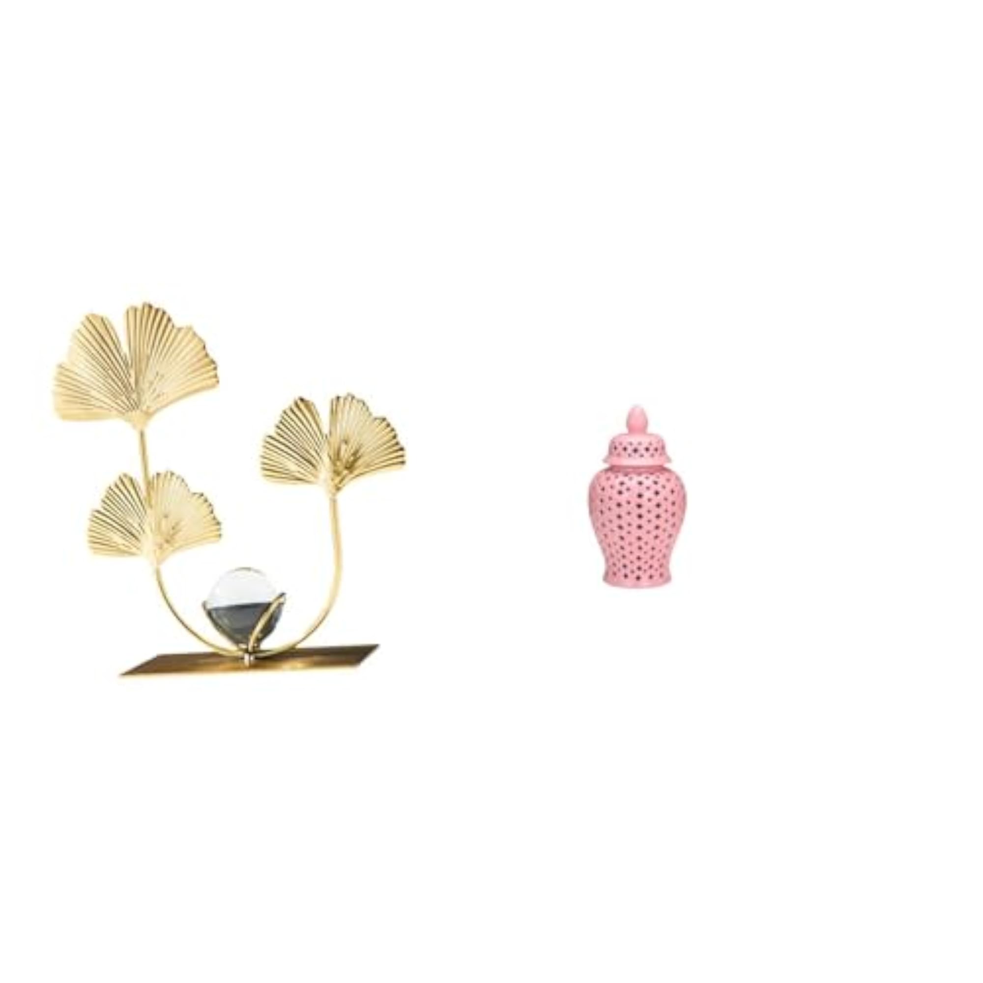 Leaf Sculpture Bookshelf Ornament Decorative Jar Pot