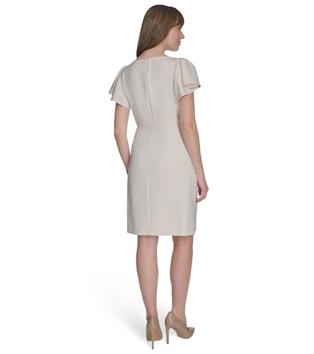 Tommy Hilfiger Women's Flounce Sleeve Side Drape Fully Lined Sheath Dress4