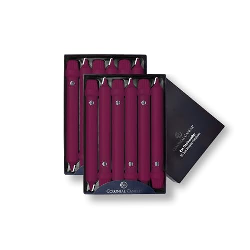Image of Colonial Candle Classic Tapers, 8-Inch, Mulberry - Pack of 12