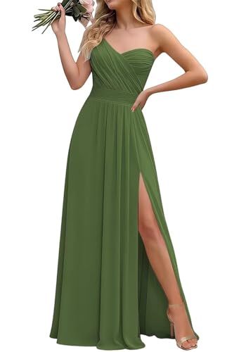 Robe demoiselle d'honneur asymétrique en mousseline pour mariages d'été chic