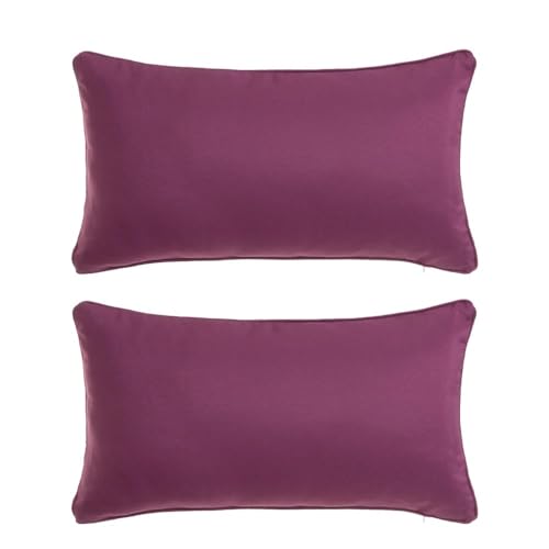 LOLAhome | Cojines sofá con Relleno Incluido | Set de 2 Cojines de 50x30 cm | Tela de loneta Burdeos| Cojín Decorativo Rectangular Cama o sofá | Decoración habitación o salón
