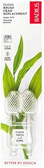 RADIUS Toothbrush Replacement Brush Heads 2-Count Improve Gum Health & Reduce Gum Issues - Super Soft - Pack of 1