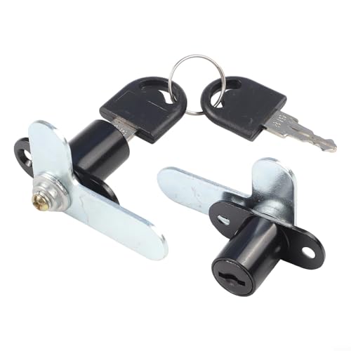 16mm and 17mm Zinc Alloy Double Door Cabinet Lock with 7-Shaped Design for Filing Cabinets, Mailboxes and Furniture Security(16MM Black)