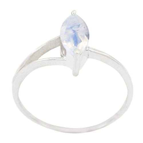 Bague argent sterling 925 avec pierres précieuses marquise