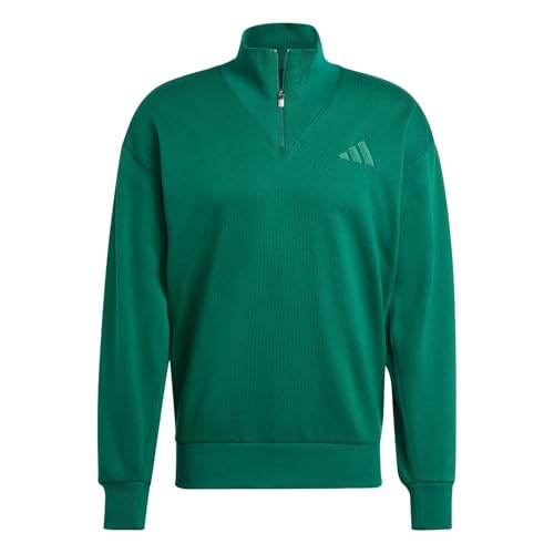 adidas Men's All Szn Fleece Quarter-Zip Crewneck Swearshirt4