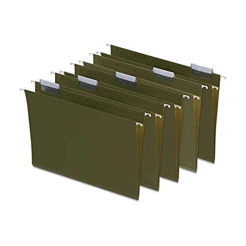 Staples 266262 Hanging File Folders 5-Tab Letter Standard Green 50/Box (266262)