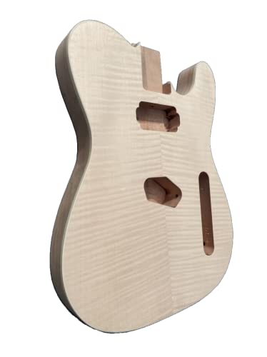 Corpo de guitarra inacabado Mahogany Flame Maple Veneer Guitar DIY para estilo TL