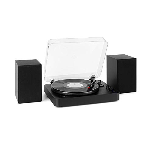 auna TT-Play SE - Tocadiscos, 2 Altavoces estéreo 5 W RMS, Bluetooth, Transmisión por Correa,...
