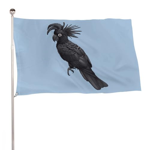 Black Cockatoo Bird Printed Garden Flag Seasons Outdoor Banner ...