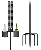 Queension Cornhole ScoreKeeper with Drink Holder, Outdoor Cornhole Scoreboard with Prongs Base for Corn Hole Games, Magnetic Corn Hole Boards Set for Drinking Games, Volleyball, Football, Black