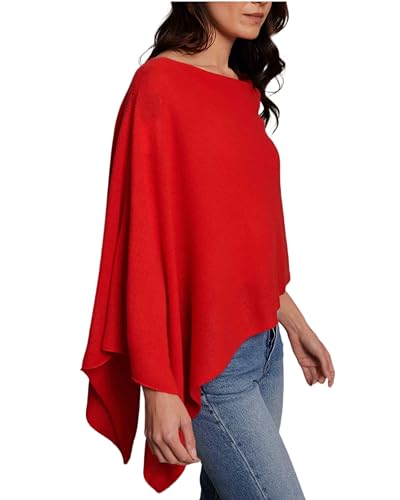 Image of CLAUDIA NICHOLE Womens 100% Cashmere Dress Topper - Cashmere Poncho Wrap