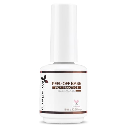 Nicedeco Peel Off Grundlack 15 ml Abziehbarer Nagelgrundlack Transparent Entfernbares Nagellackgel Zum Üben Von Nagelkunst UV/LED-Lampe Erforderlich