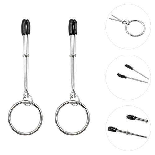 ARTIBETTER 1 par de Clipes de Metal para Mamilos Mamilos Corrente Pinças de Mamilo Anéis de Mamilo A