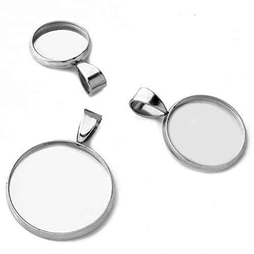 10 Pezzi Castoni Rotondi Per Cabochon In Acciaio Inox 316 – Base Lunetta Bianca Fai-Da-Te