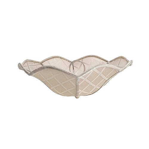 Image of Aspen Creative 39006A Ceiling Clip-on Lamp Shade, Transitional Design in Ivory with Diamond Lattice Pattern, 13 inch Diameter x 5 inch Height