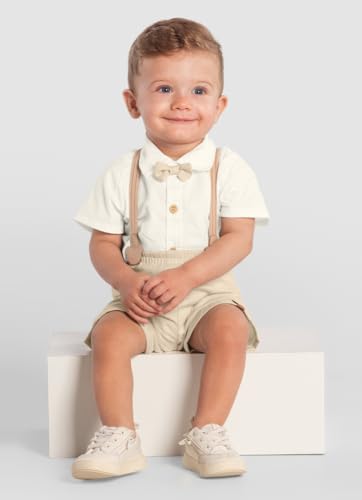 Conjunto Bebê Menino em Tricoline e Linho Mundi (Azul Claro, P)