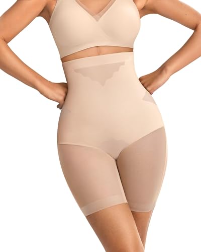 Vertvie Shapewear for Women Tummy Control High Waisted Shapewear Shorts Targeted Compression Body Shaper Bathroom Friendly