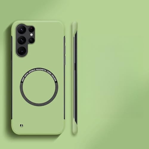 Coque magnétique pour Samsung Galaxy S22 S21 vert clair idéale pour chargeur sans fil